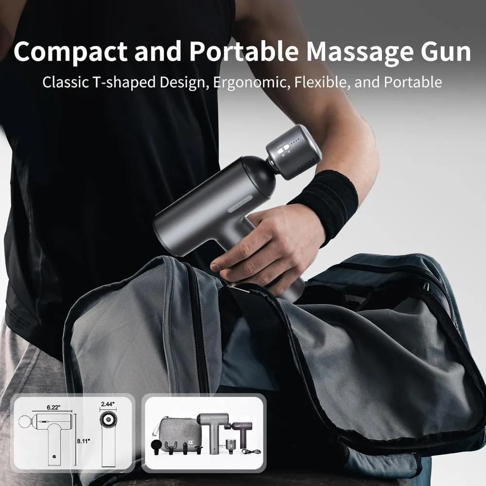 Thermacool Massage Gun with Heat & Cold, 6 Speeds Deep Tissue Percussion, Portable Case, Muscle Relief for Home Gym Office view 5