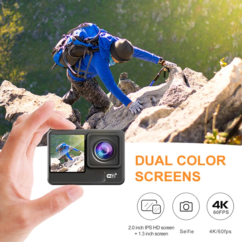 4 K 60FPS 2.0 Touch LCD 4X Dual Screen WiFi Waterproof Sports Video 4K Helmet Sport Action Camera