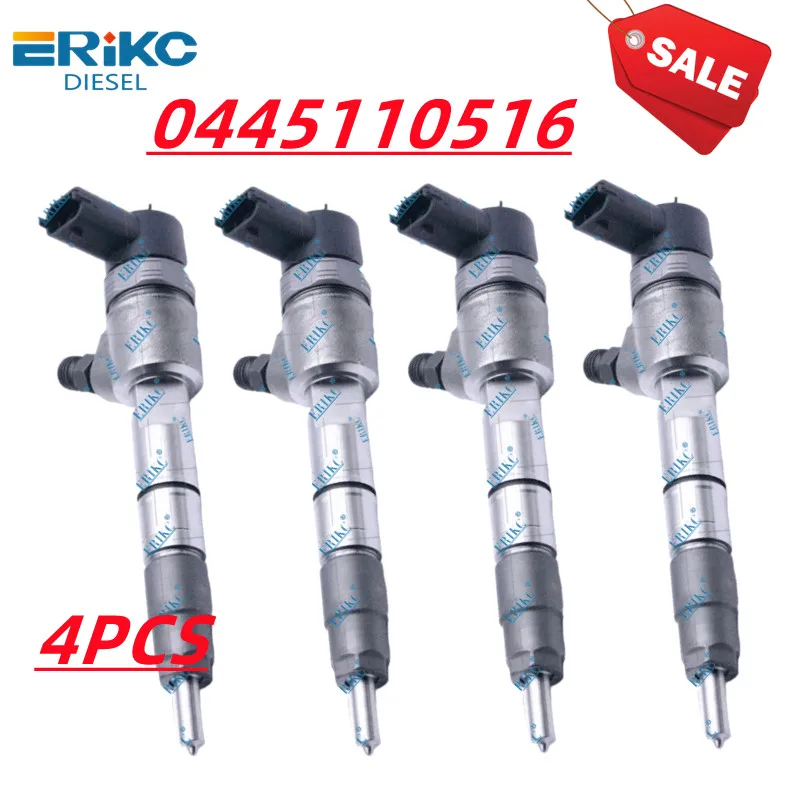 4 PCS 0445110516 Diesel Fuel Injector 0 445 110 516 Original Injector 0445 110 516 Diesel Engine Fuel Injection