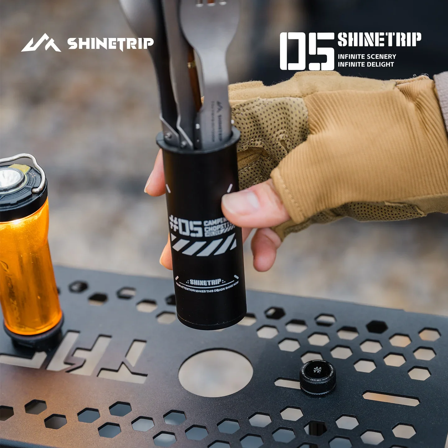ShineTrip Outdoor Tableware Storage Tube Portable Camping Cutlery Organizer for Spoon Knife Fork Chopstick Backpacking Picnic