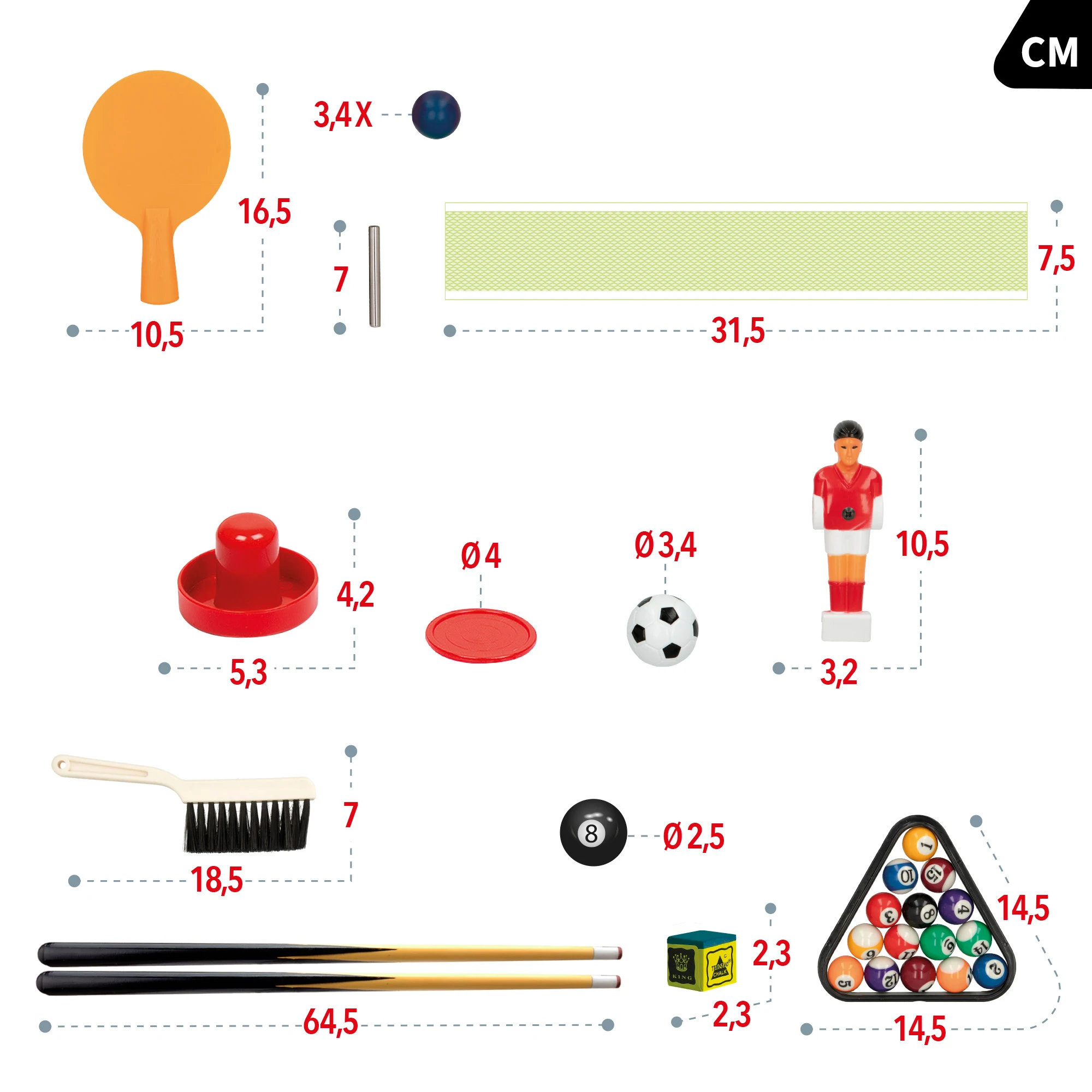 CB Games 4-in-1 multi-game table for kids, table tennis, hockey, soccer, board game, children's toy, family Games, from 6 years old, children Christmas gifts image 5