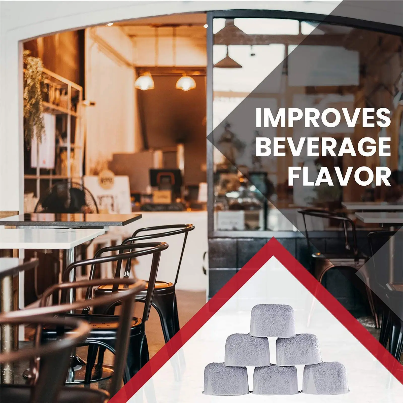 6 قطع من فلاتر المياه الفحمية لماكينات القهوة Cuisinart سهلة الاستبدال