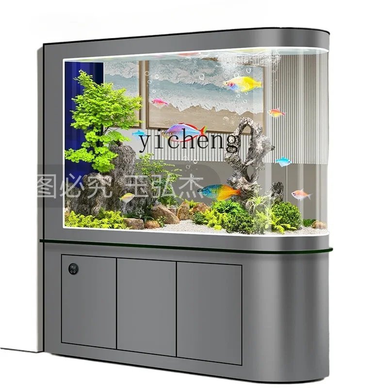 

Zws. Water-free bottom filter fish tank living room screen partition integrated ecological aquarium smart