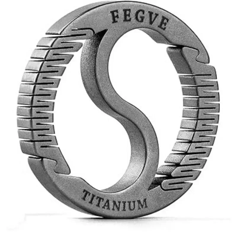 FEGVE Titanium Circle Carabiner Keychain Clip,Small Carabiner Clip, Quick Release Keychain