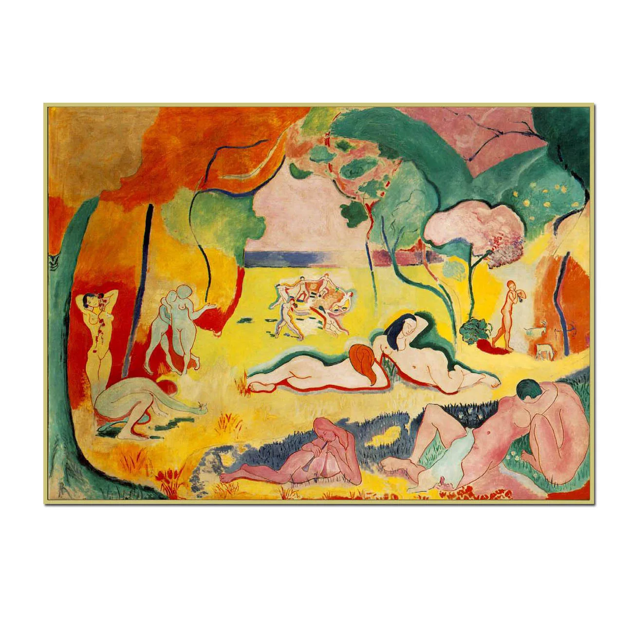 Hand-painted high quality reproduction of The Joy of Life by Henri Matisse  Abstract oil painting Decoration pictures room wall