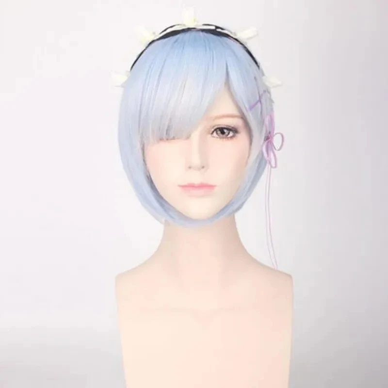 Re: Life In A Different World Of Zero Graduate Ram Rem Wig Cosplay For Women Pink Blue Anime Straight Short Wig