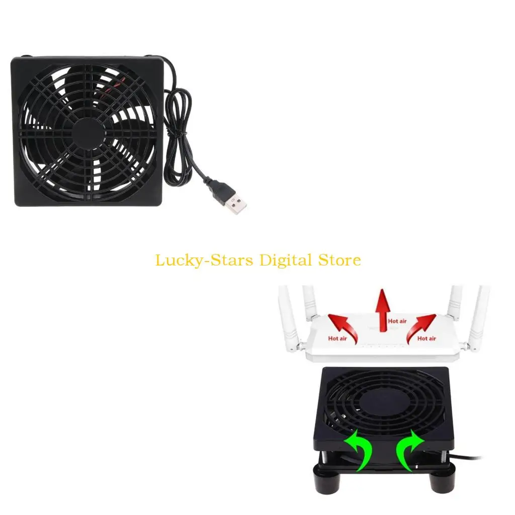 

T3EE Router Fan DIY PC Cooler Box Case Fan Cooling Silent Quiet 5V USB Power