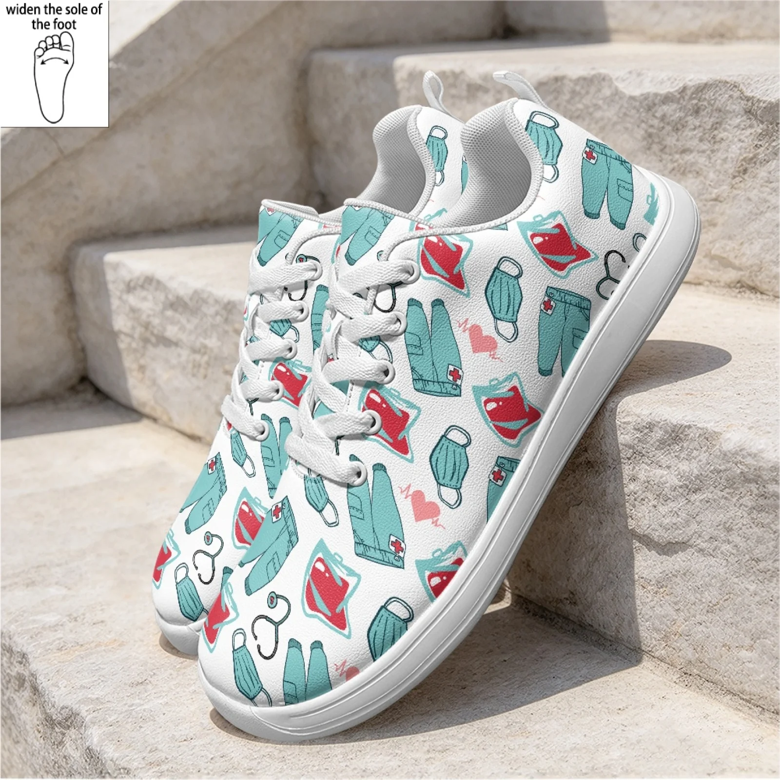 PENSTROLL Casual Nurse Shoes Grip Sole Versatile Work Sneakers for Standing Women Medical Scrubs