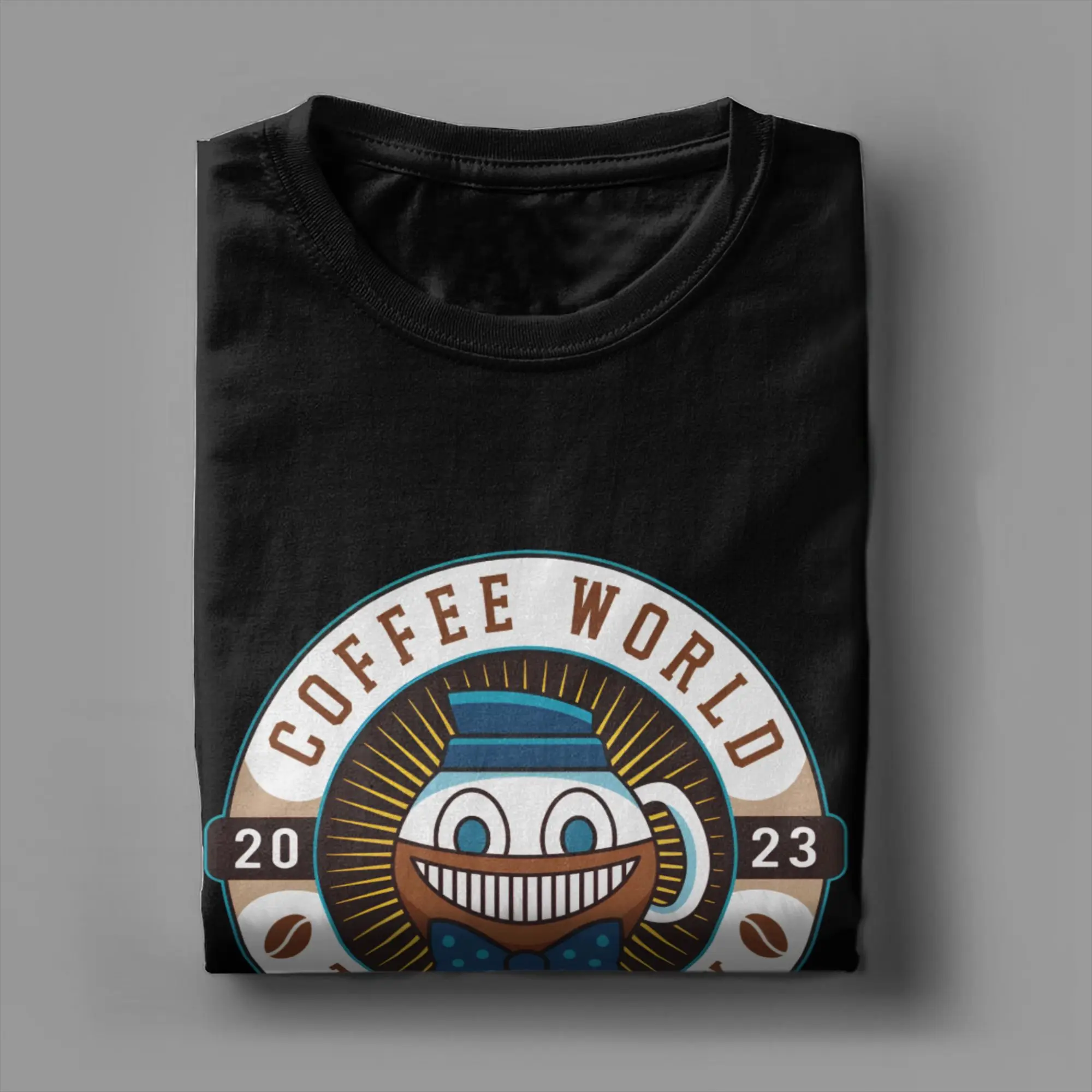 Alan Wake Cotton T Shirt For Mens Summer Watery Coffee World Emblem  T Shirts Crew Neck Trending Tees Oversize Pattern Clothes