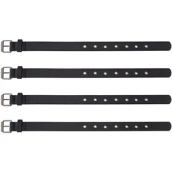 4 Pcs Traditional Kilt Extender Straps Leather Cuff Belt Buckles 0.9x16 inch Black PU Leather Adjustable Belt with Metal Square