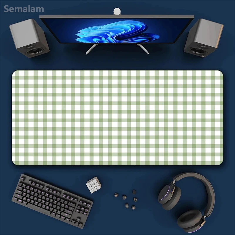 

1pc Green Grid Control Art Mouse Pad Non Slip Rubber Desk Mat Gaming and Office Use Pads for Laptop PC Home Desk Accessories