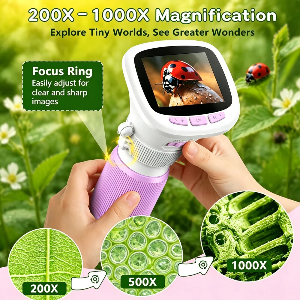 Kids Outdoor Microscope - Детский портативный микроскоп 1000X с вращающейся