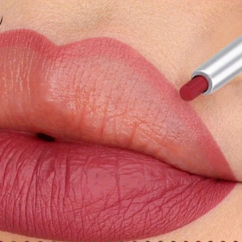 長持ちするベルベットのようなリップライナー & アイライナー防水防汗デュアル目的簡単な滑りやすいヌード口紅ペンメイクアップツール
