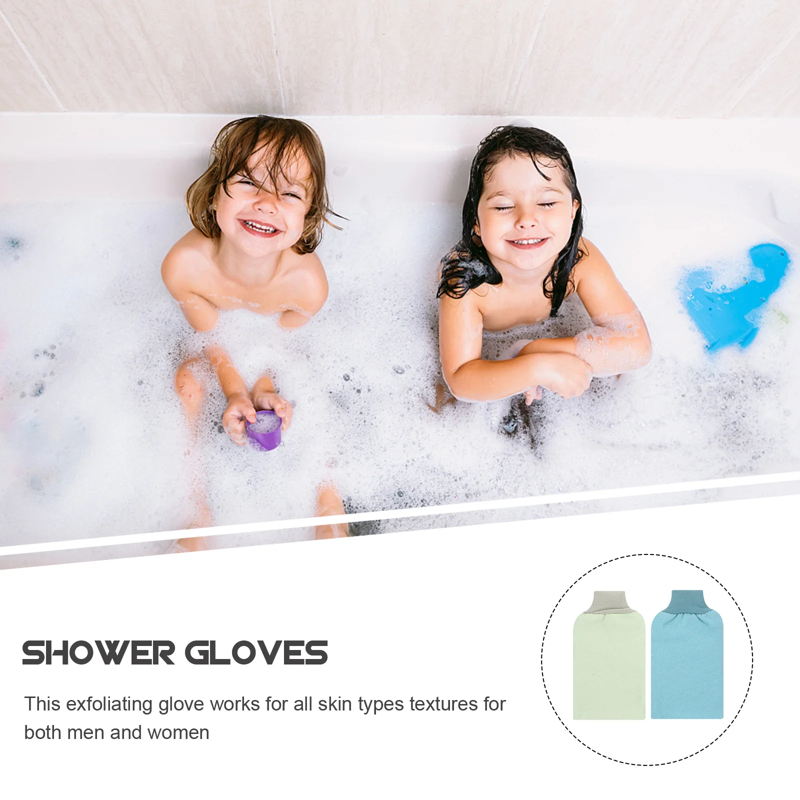 

3Pcs Exfoliating Gloves Safe Material Shower Bath Gloves Body Scrubber for Men Women Promote Blood Circulation Spa