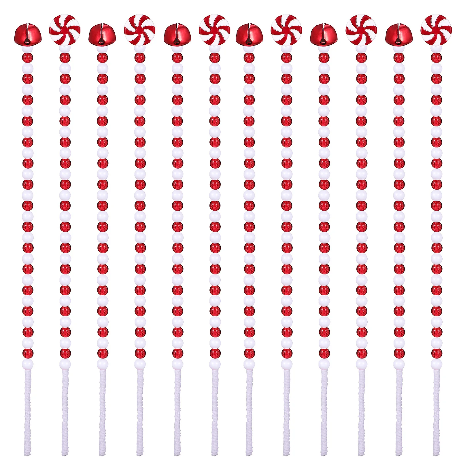 

20Pcs Christmas Candy Cane Decorations Red Bell Ornaments Christmas Tree Picks Yard Outdoor Festive Decor Candy Cane Decorations