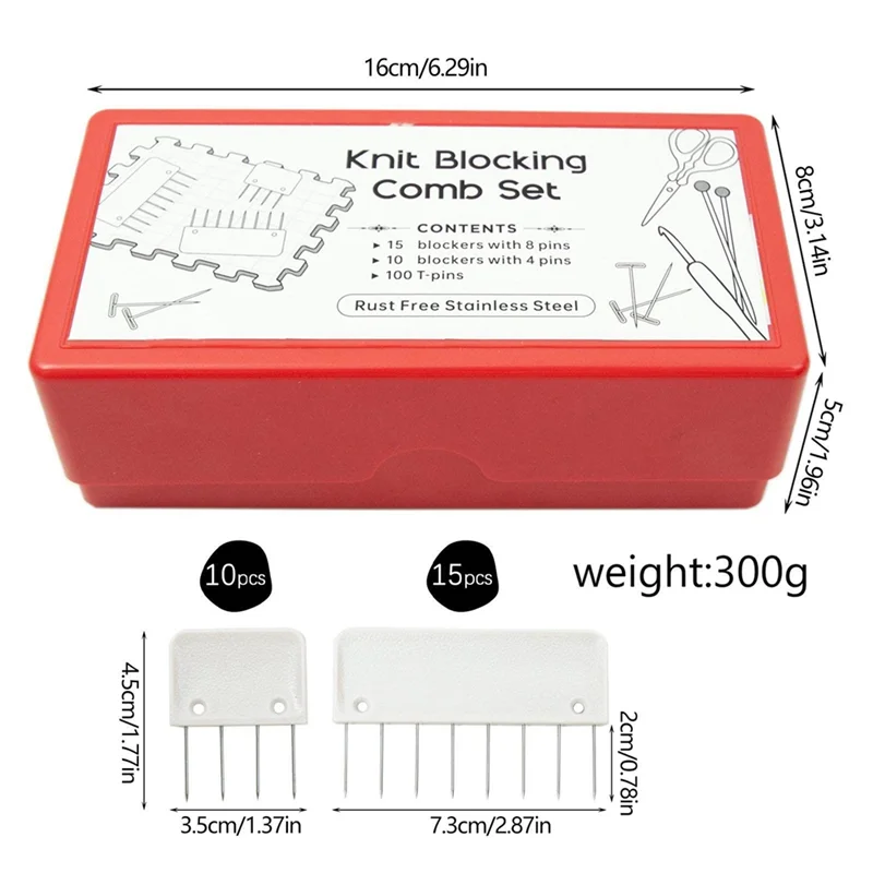 

Набор вязаных блокаров, 25 шт., вязальные расчески из нержавеющей стали и 100 шт., штифты, блокирующие вязание крючком, кружевной набор для рукоделия