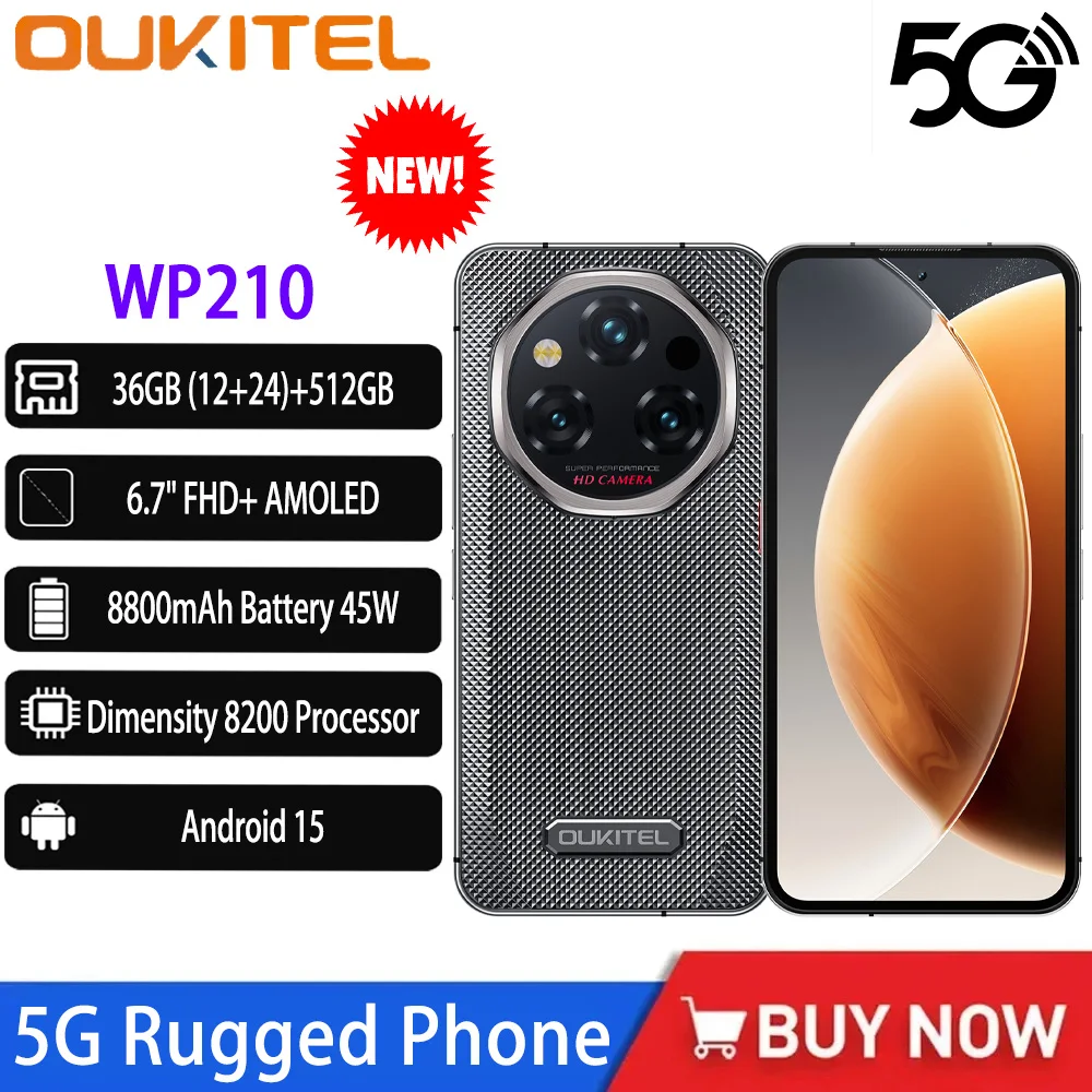 NEW OUKITEL WP210 Rugged Phone 6.7