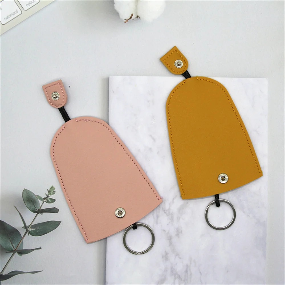 Personalized Car Keychain PU Leather Case Pull-out Key Bag Unisex Household Organizer Wallet Storage Bag Protective Cover Gift