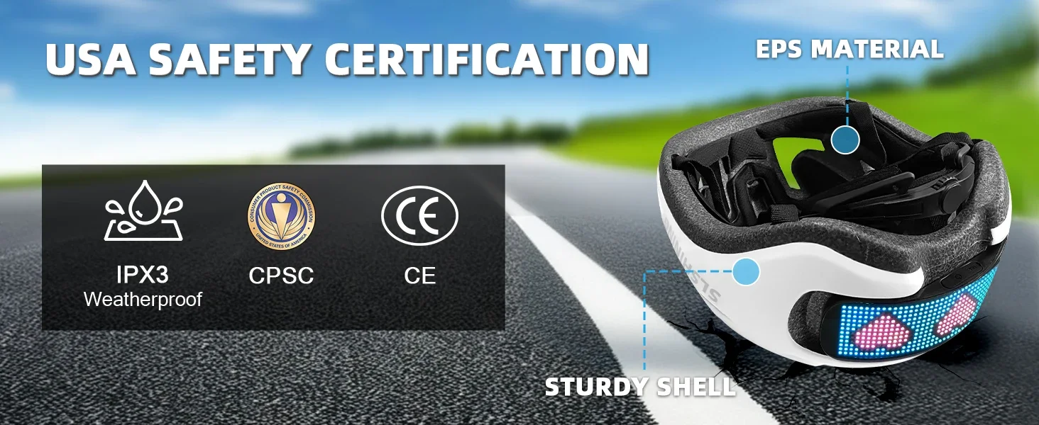 USA CPSC Cerified bike helmets with light for men women