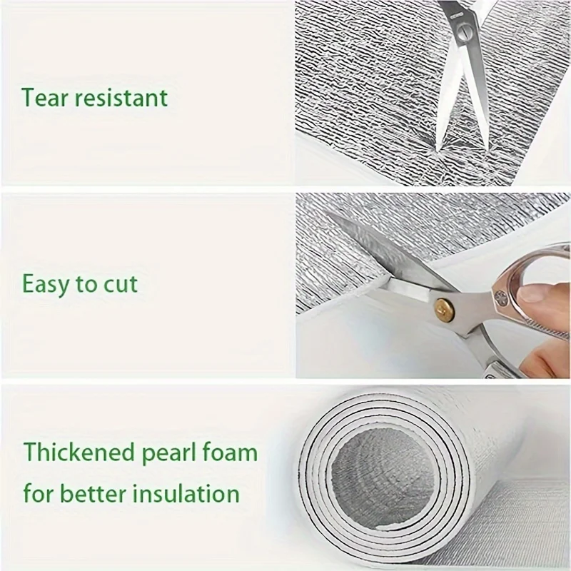 1 Roll 3.5mm-50x300cm Double-Sided Reflective Aluminum Foil Insulation Cotton Ideal for Windows RVs Garage Doors Pipe Room Roof image 3