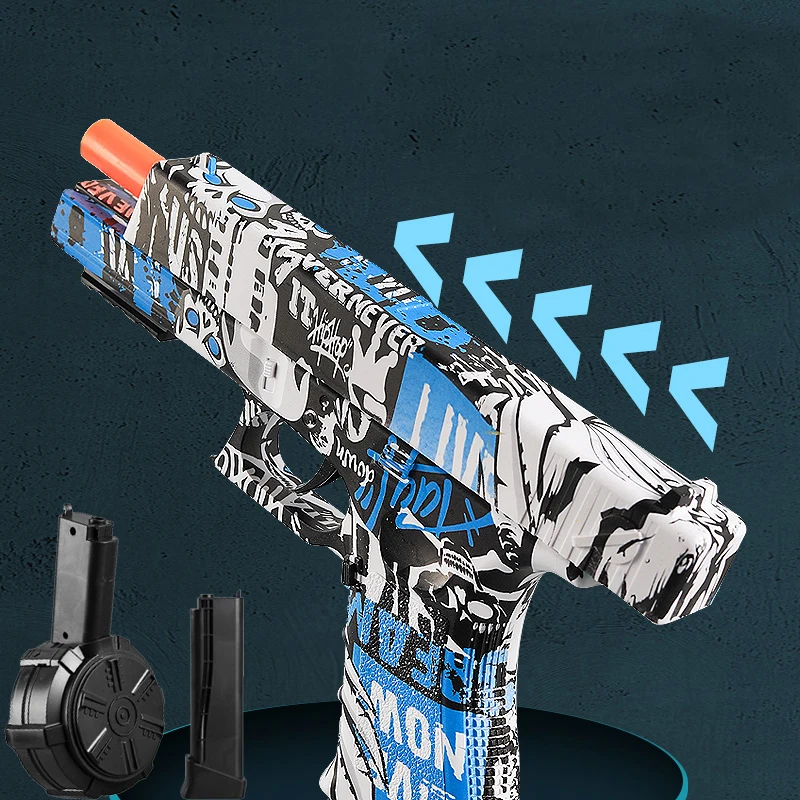 子供の電気おもちゃの銃,高速ジャンプゲームモデル,プロモーション,カモフラージュカラーパターン,ランダムなアクセサリー