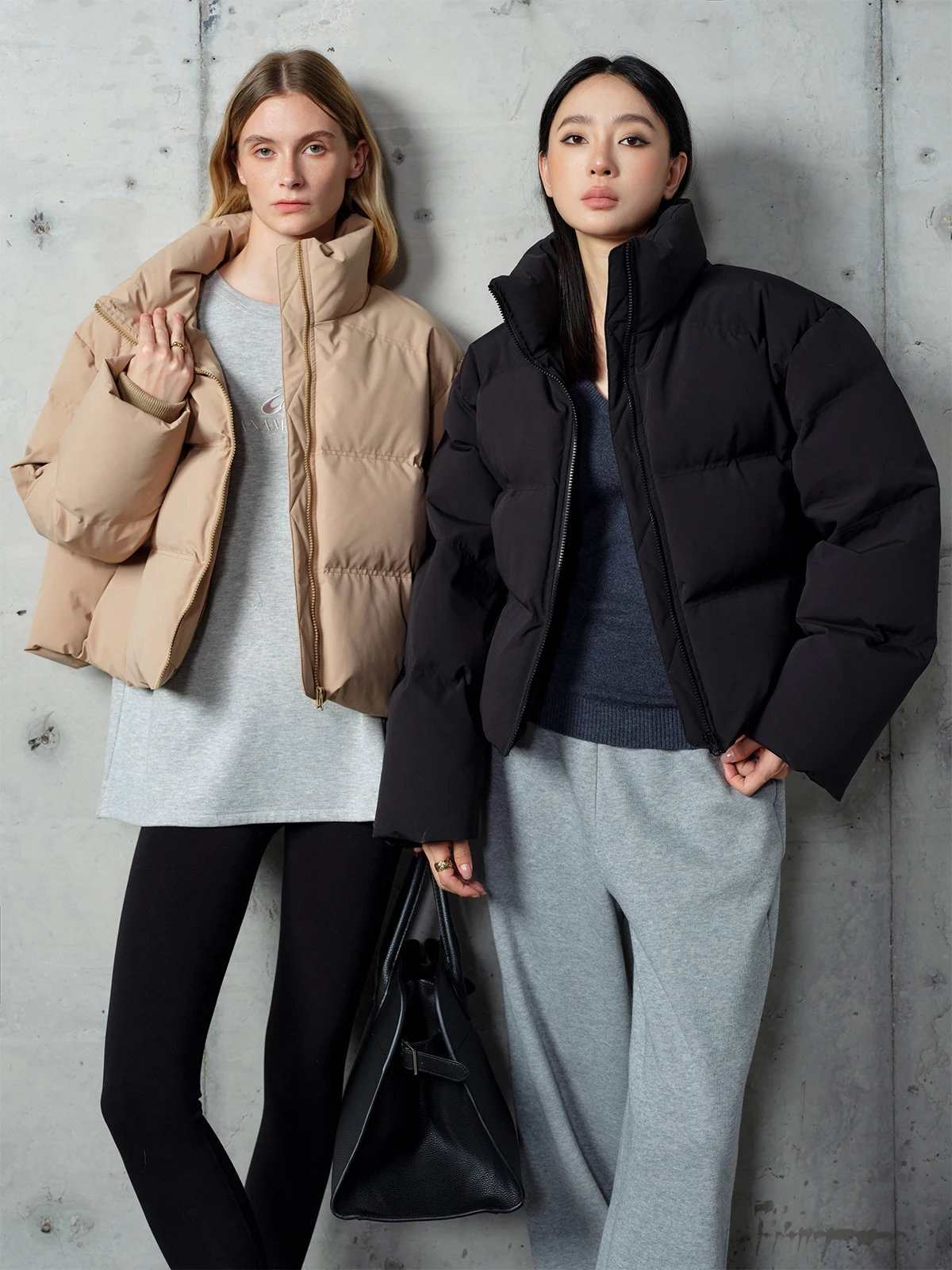 

ZhouMiao 90 White Du down Matte Bread Sle Faionable Versatile ort Jaet Women's Winter Warm Thiened Coat