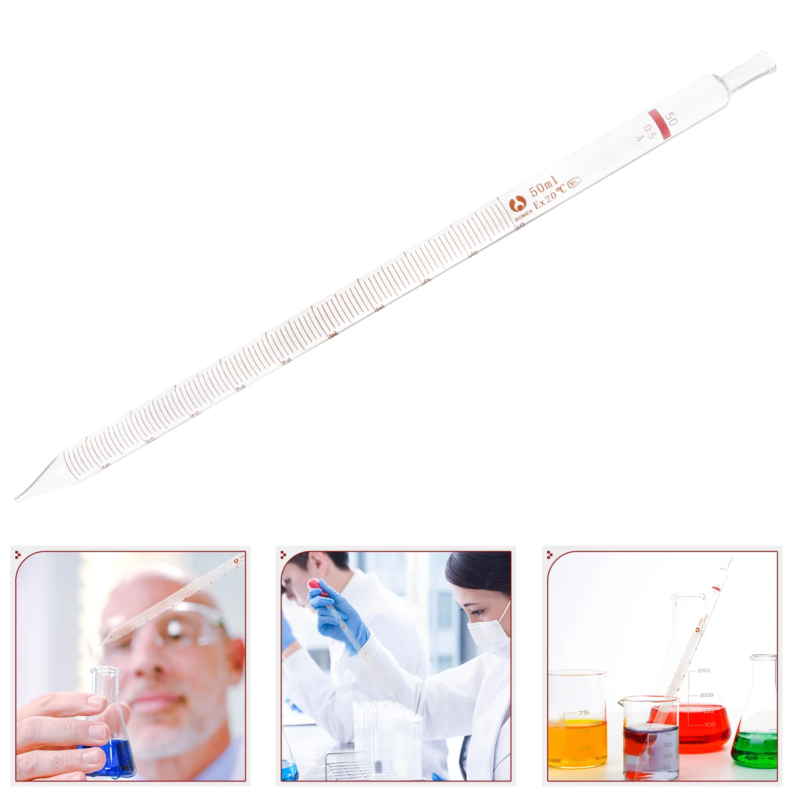 

Glass Graduated Pipette 1ml 2ml 5ml 10ml 25ml 50ml Heatproof Drinking Experimental Straw Measuring Liquid Transfer