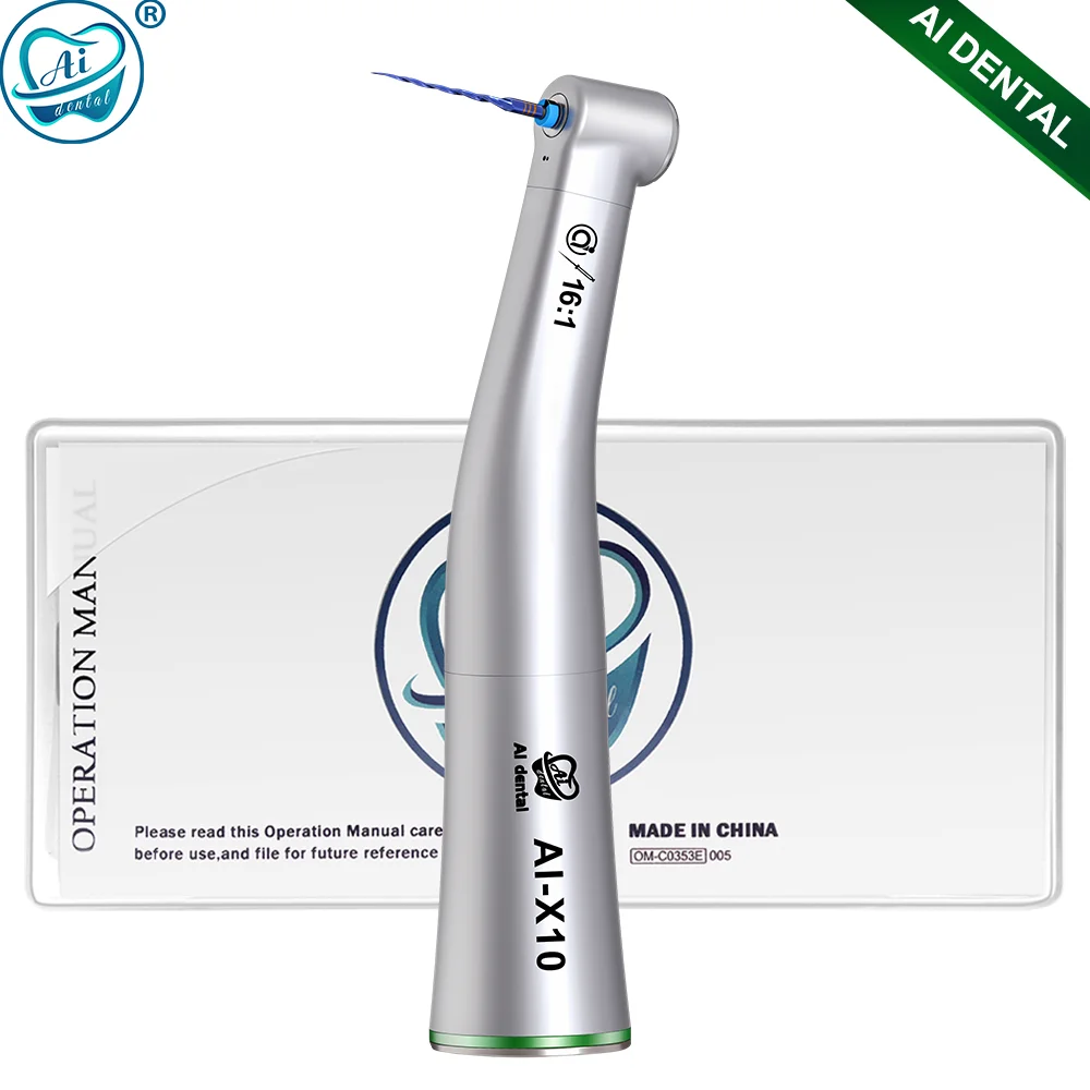 

AI-X10 Non-Optic 16:1 Reduction Single Spray • For CA burs (ø2.35) Contra Angle Endodontic Handpiece Max Speed: 2,500 min-1