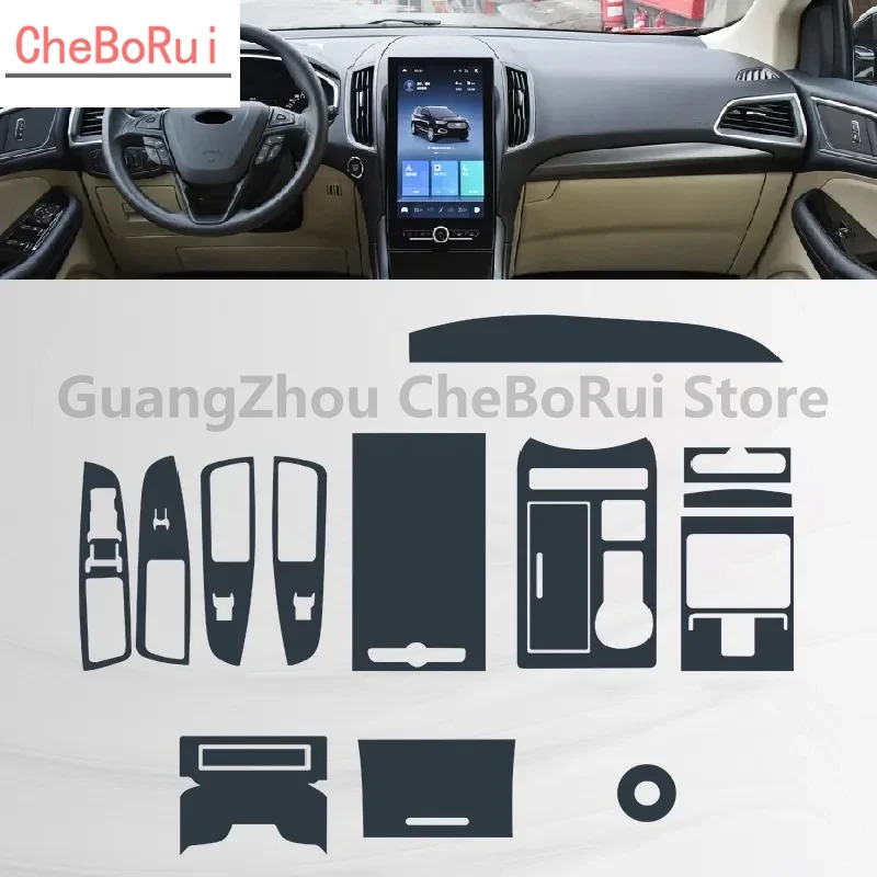 For Ford Edge stline 2019-2023 Car interior accessories film transparent TPU-PPF console Anti-scratch resist film GPS refit