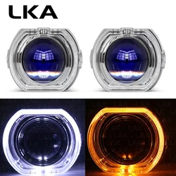LKA 2pcs LED Angel Eyes Shrouds 110MM 120MM 2.5 Inch 3 Inch Halo Car LED Light Ring DRL for HID Xenon Lens Bi Led Projector