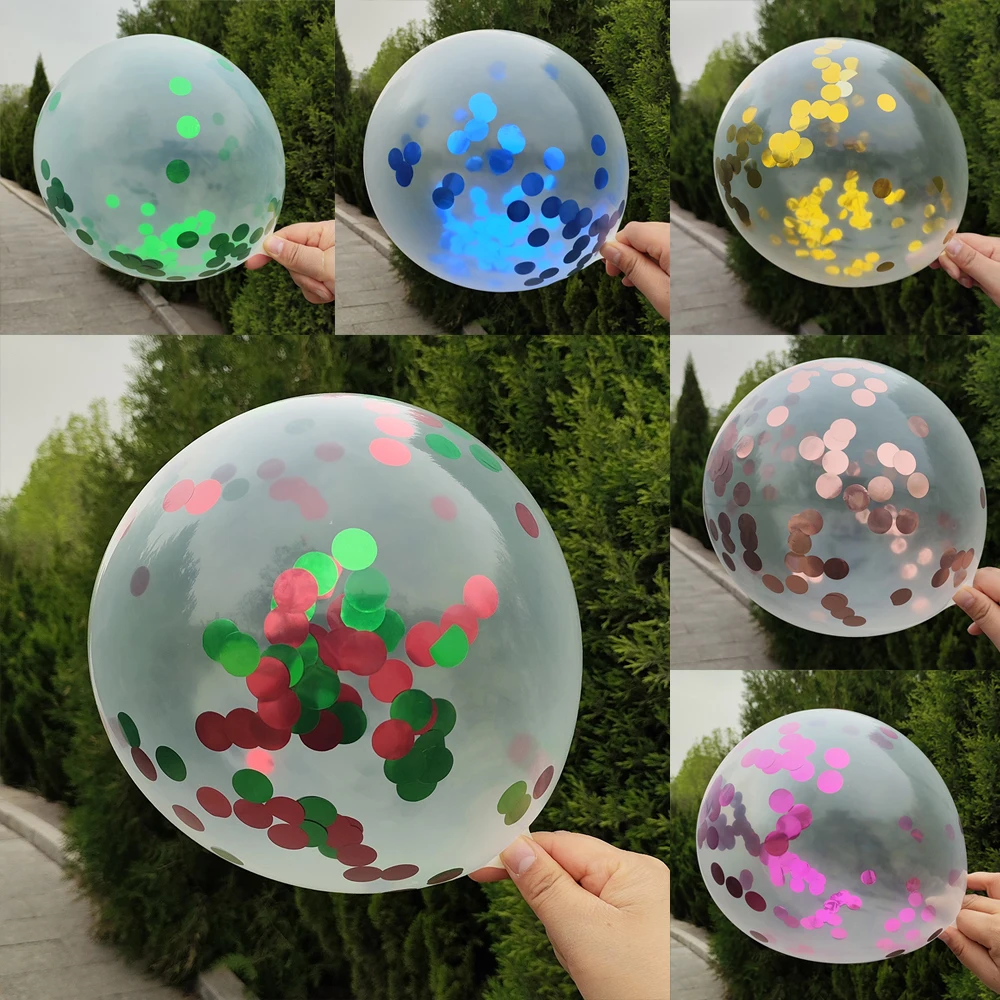 

10/20/30pcs 12inch Red Green Confetti Balloons Christmas Anniversary Happy Birthday Party Decoration Baby Shower Wedding Globos