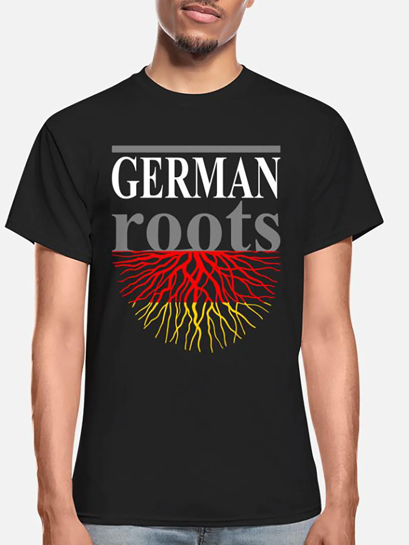 1German Roots Tshirt-1954 funny Men’s Short Sleeve Graphic T-shirt Collection  black