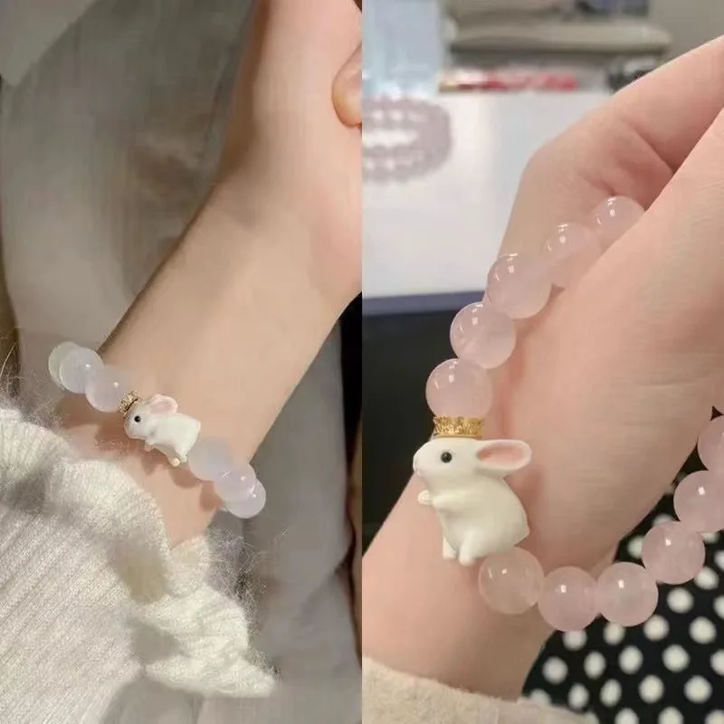 

White Moonlight Bracelet Gift Little Rabbit Birthday Girl Gift Girlfriend Girlfriend Girl Jade Rabbit Bracelet Girl