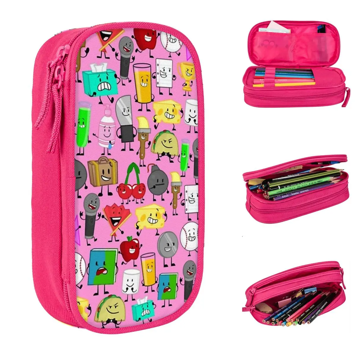 

Модные пеналы BFDI Inanimate Insanity, пеналы для студентов, сумки большой емкости, школьные принадлежности, канцелярские принадлежности на молнии