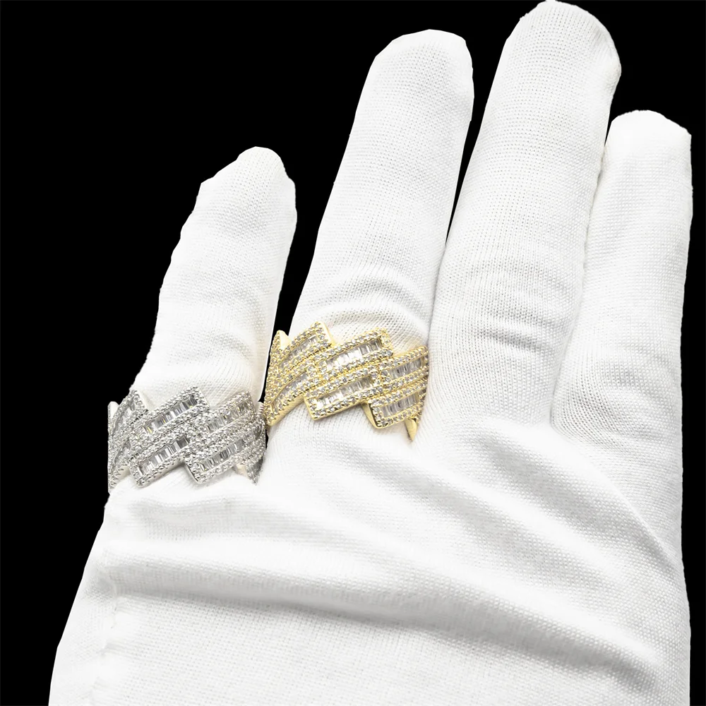 

Кубинское кольцо с Т-образным цирконом в форме ромба, новый однотонный дизайн в стиле хип-хоп, унисекс, универсальные уникальные ювелирные изделия