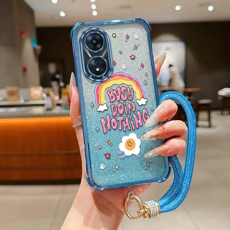 حافظة مرنة لزهور المكتب وقوس قزح مصممة لـ OPPO A38 تتميز بشديدة التحمل لـ OPPO A57 58 79 38 18 16 54 77 60 78 17