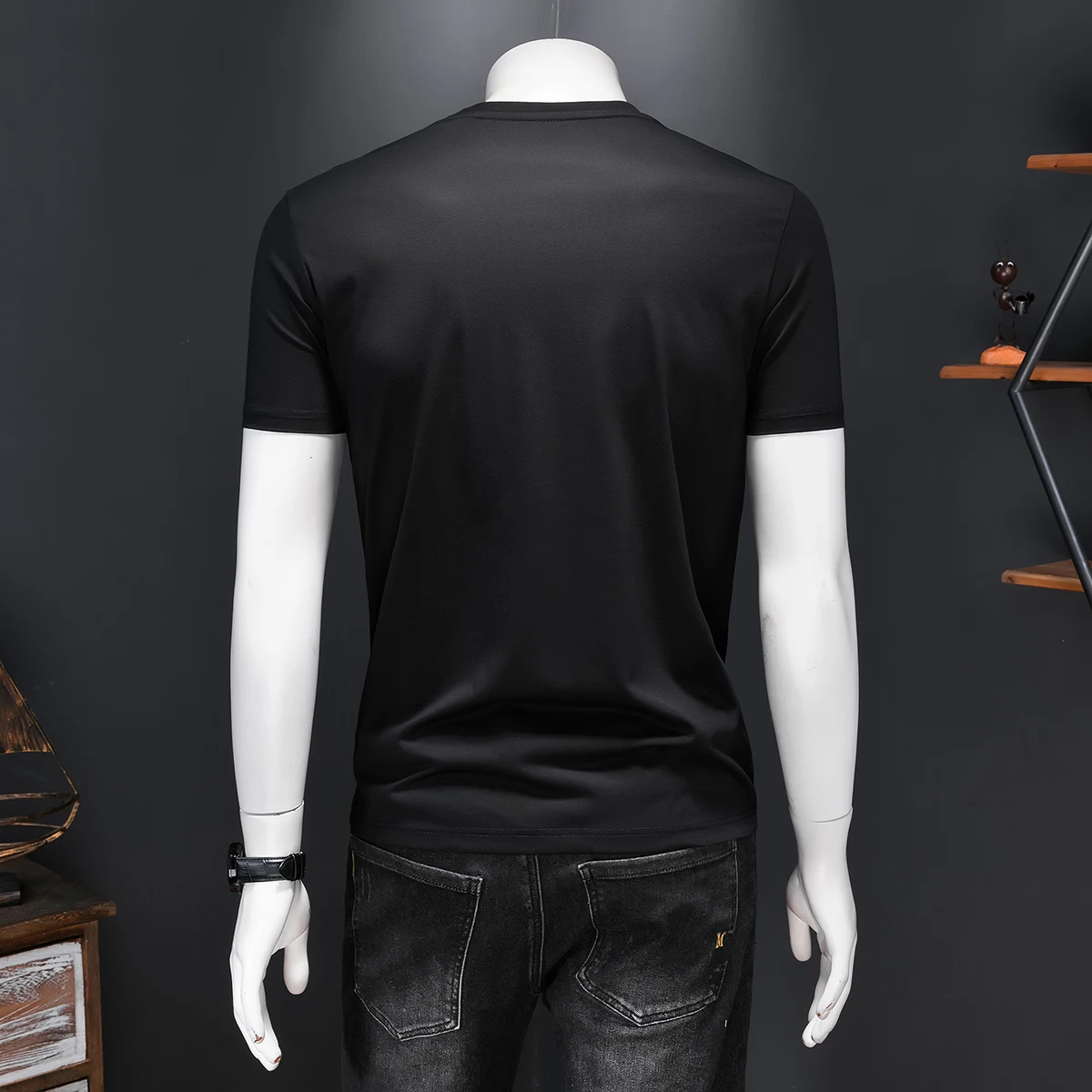 Silky Cotton Luxury T Shirt For Men Short Sleeve Rhinestone Dragon Summer Quality Soft Comfortable Easy Care Camisetas De Hombre