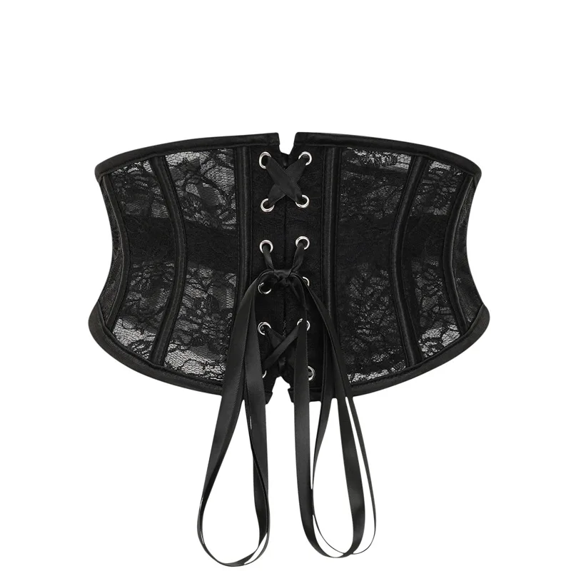 Sexy Bustiers und Korsett für Damen, Gürtel, Schnürung, Kunststoffknochen, Satin, Unterbrust, Taillentrainingskorsett, Unterbrustkorsett – Detail 16