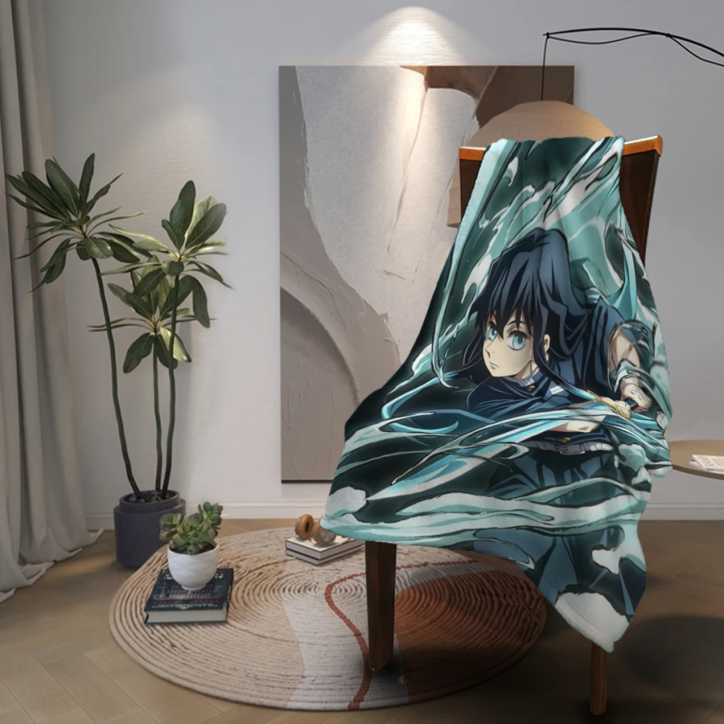 Muichiro Tokito - Demon Slayer Blanket Flange Textile Decor Portable Super Soft Throw Blankets for Home Office Plush Thin Quilt