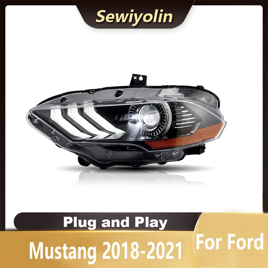 

For Ford Mustang 2018-UP Car LED Headlight Auto Head lamp Reverse Brake Fog Front lights DRL Plug and Play IP67 2pcs/Set