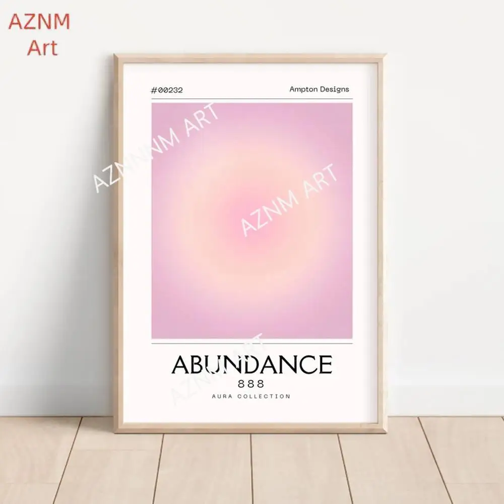 Nordic Positive Aura Spiritual Grainy Gradient Angel Number Trendy Wall Art Canvas Painting Posters For Living Room Home Decor