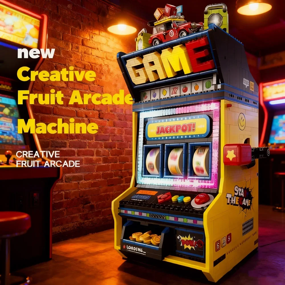 3571PCS Retro Games Console Fruit Arcade Building Blocks Educational Toy Set Party Supplies Game Machine Gifts Puzzle Christmas