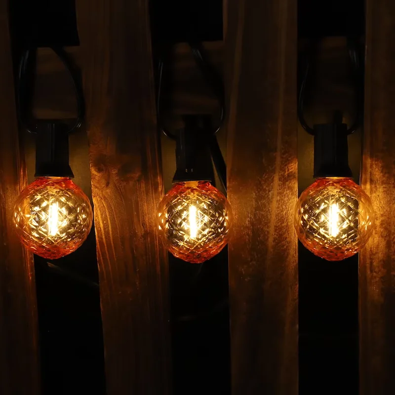 G40 Shatterproof Amber Diamond LED Bulbs E12 1W