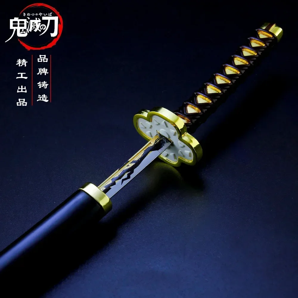 Demon Slayer Weapon Kaigaku Nichirin Blade 26cm Anime Peripheral Metal Katana Samurai Sword Uncut Model Gifts Toys for Children