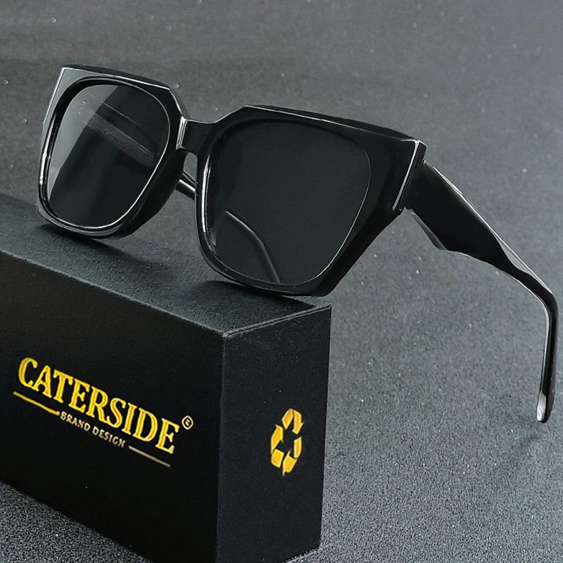 Caterside Retro Punk Sunglasses Men's Polygonal Propionic Fashion Women's Sun Glasses Travel Outdoor Driving Eyewear UV400