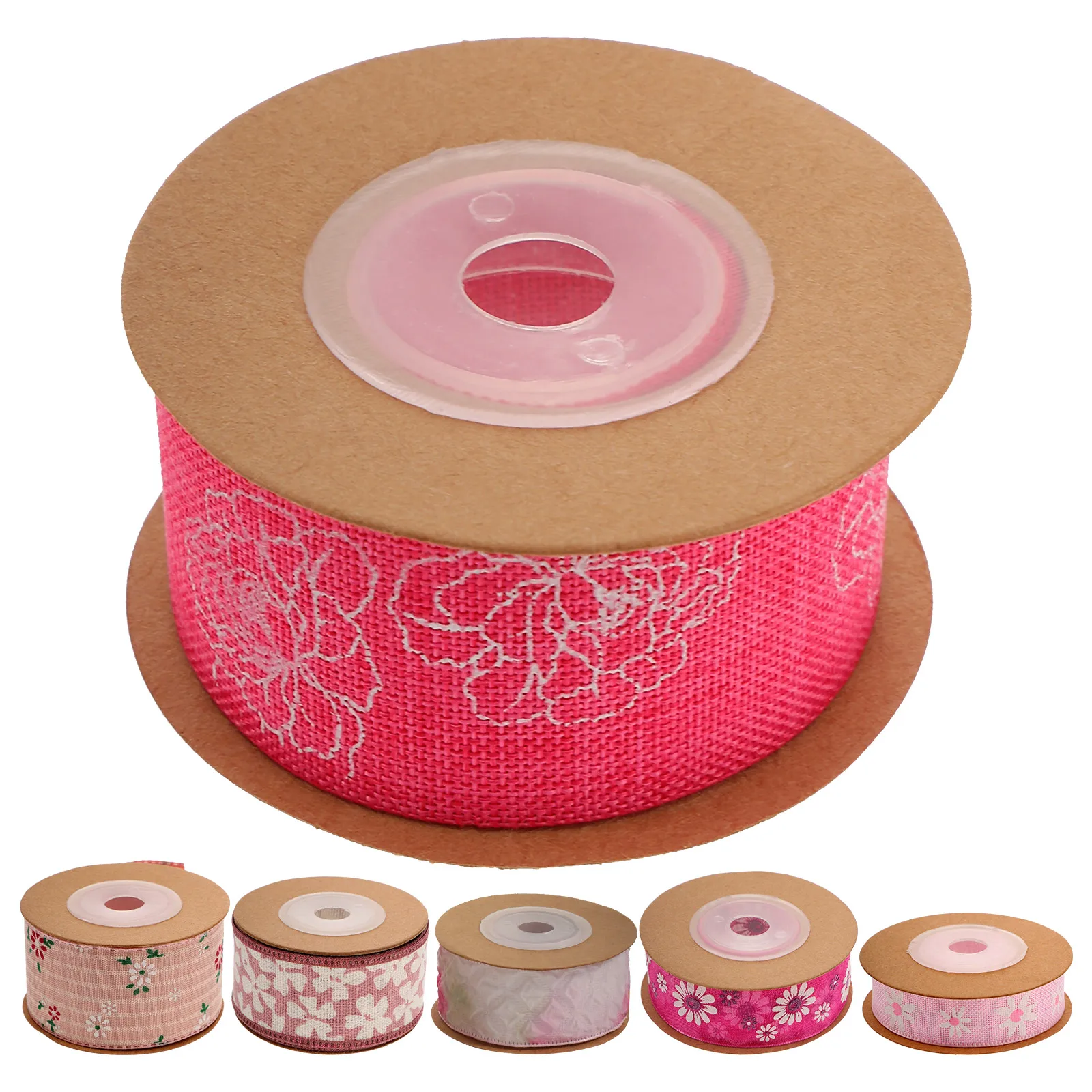 

6 Rolls Check Patterned Ribbon Durable Polyester Non-Shrinking Cuttable for DIY Crafts Gift Wrapping Festival Ribbon