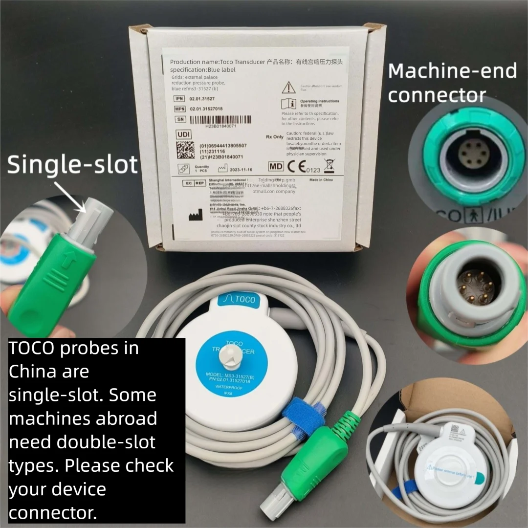 Edan MS3-31527(B) TOCO Probe for F2/F3/F6/F9، فتحة واحدة مزدوجة 6 دبوس، PN: 02.01.31527 MPN: 02.01.31527018 (01) #2