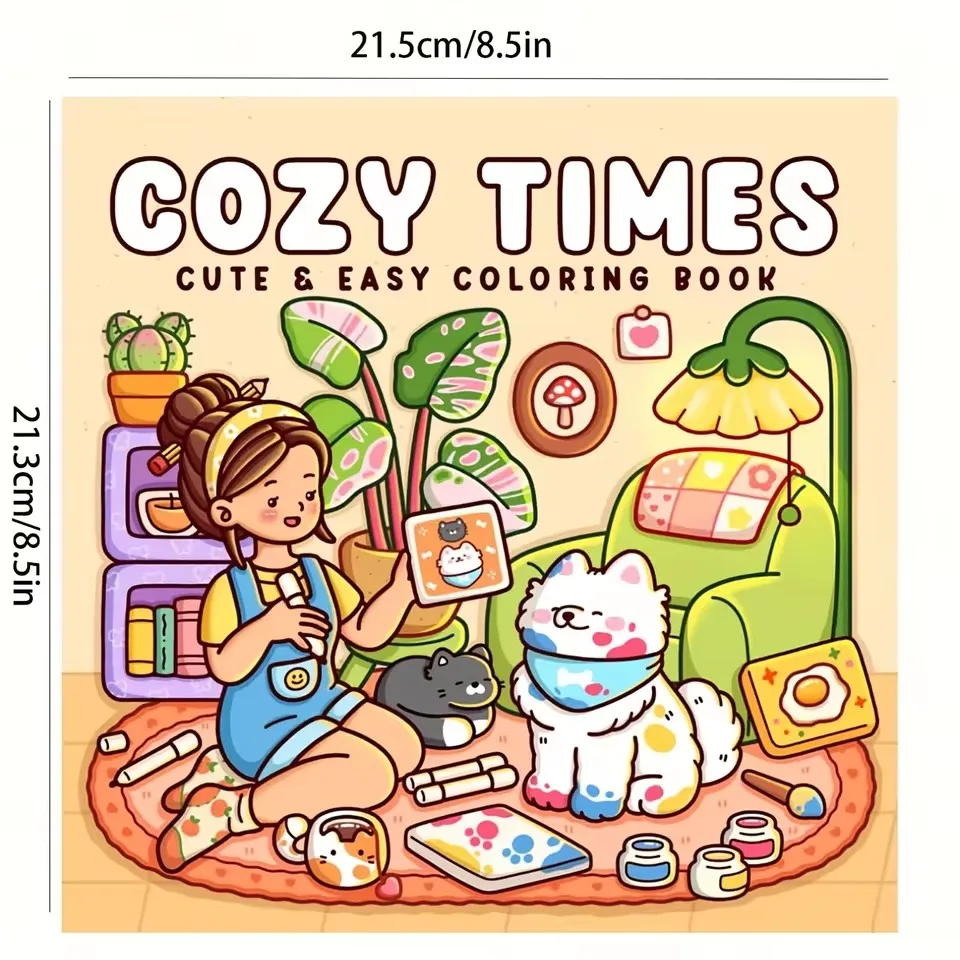 Adult Coloring Book Relaxation - Cute & Easy Designs for Stress Relief, Perfect Gift Women, Birthday Party Favors