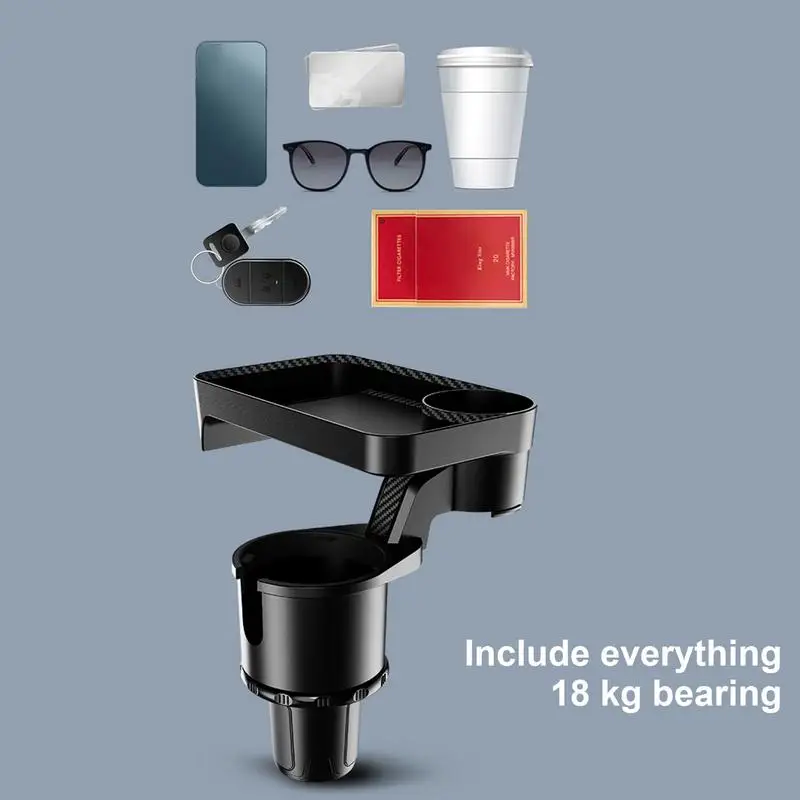 Car Cup Holder Attachable Meal Tray Expanded Table Desk Portable 360 Rotatable Adjustable Auto Car Food Tray Cup Holder Expander