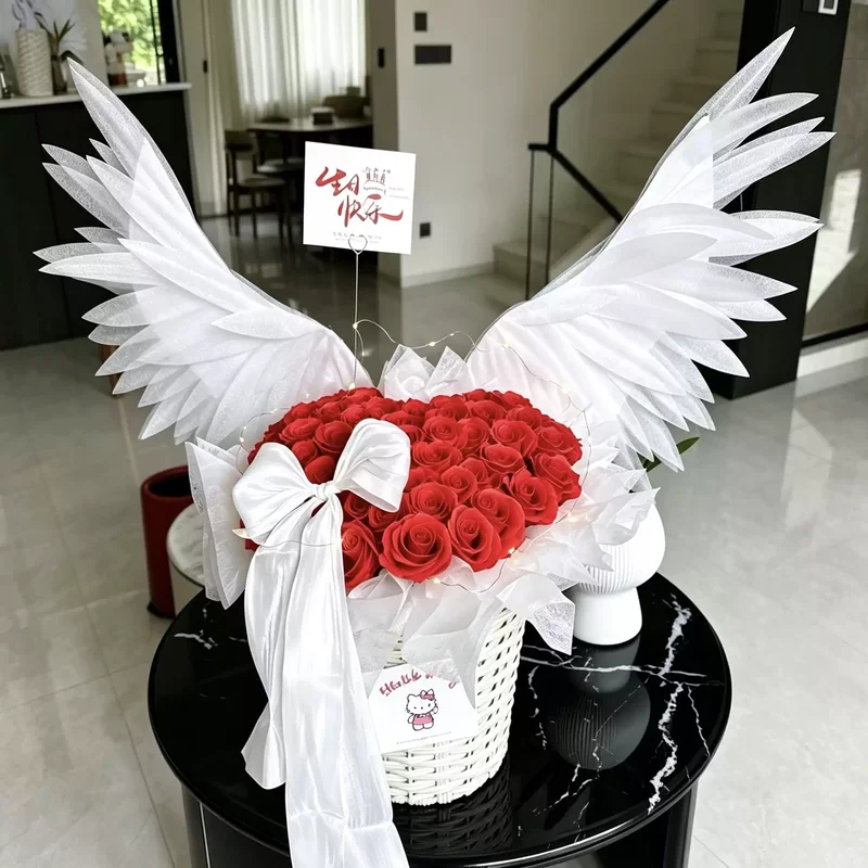 DIY Angel Wing Kit With Electric Motor Feather Ornaments Floral Handcraft Materials Flower Shop Bouquet Decor Supplies